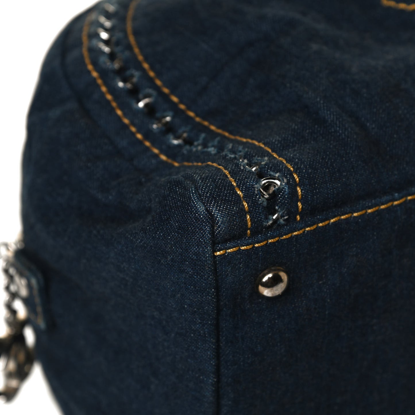 Denim Luxe Ligne Medium Bowler Blue