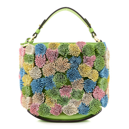 Delvaux Taurillon Soft Mini Pompons Pin Bucket Multicolor Aloe 1 of 10