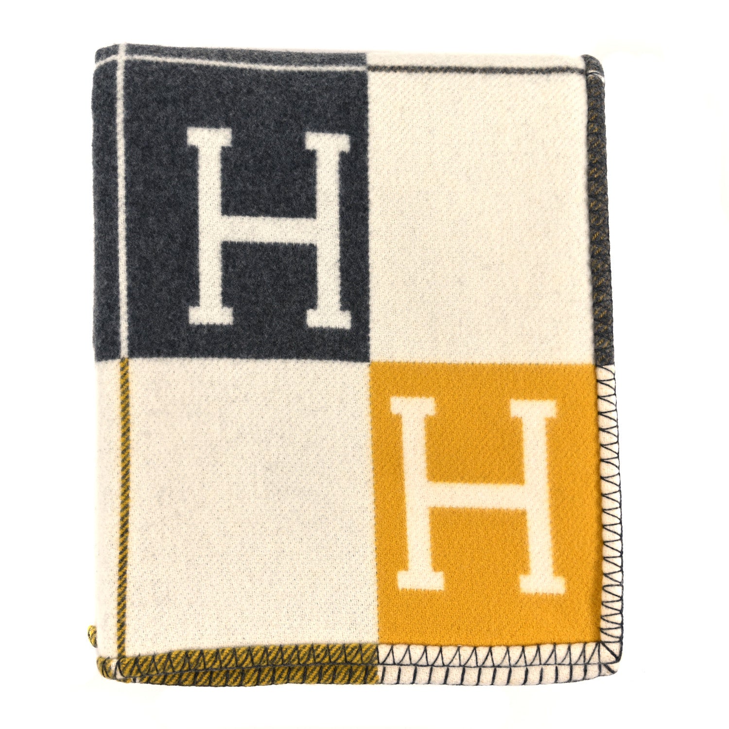 Hermes Wool Cashmere Avalon III Blanket Gris Soleil 1 of 3