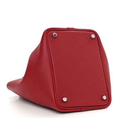 Hermes Taurillon Clemence Picotin Lock 18 PM Rouge Grenat 4 of 11