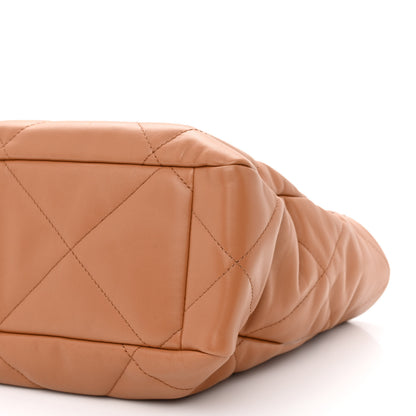 Chanel Lambskin Quilted Chanel 19 East West Shopping Bag Brown 10 of 10