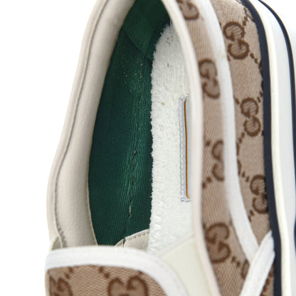 Gucci GG Monogram Womens 1977 Tennis Slip On 30mm Sneakers 38 Beige Ebony Mystic White 8 of 17