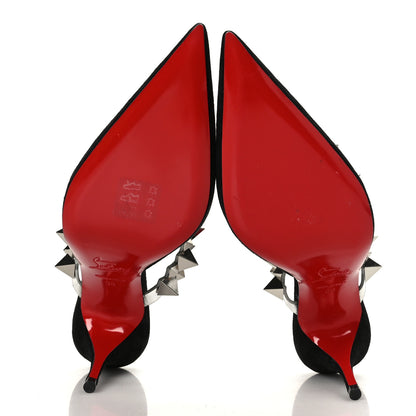 Christian Louboutin Veau Velours Specchio Planet Choc 80 Mule 38 Black 5 of 7