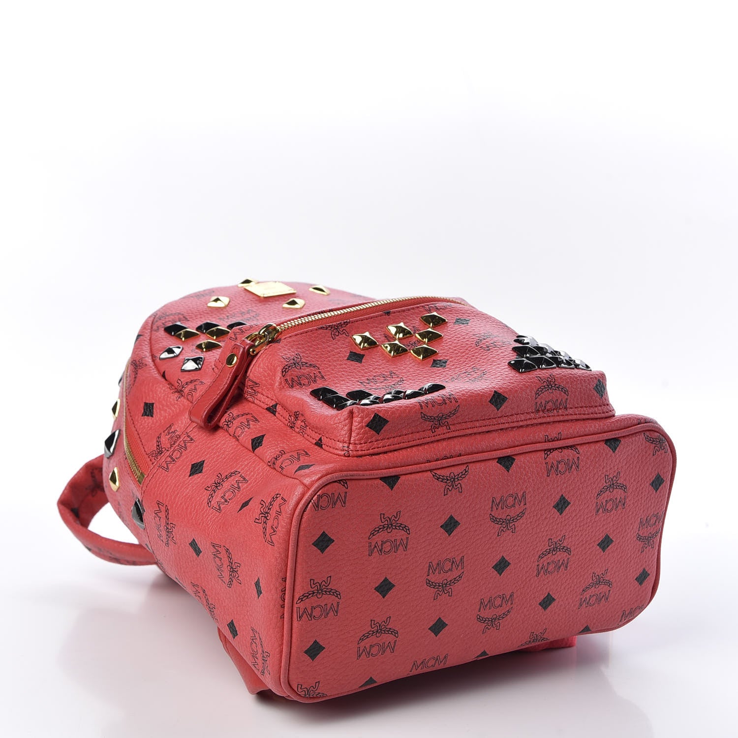 MCM Visetos Studded Small Stark Backpack Corail 3 of 8