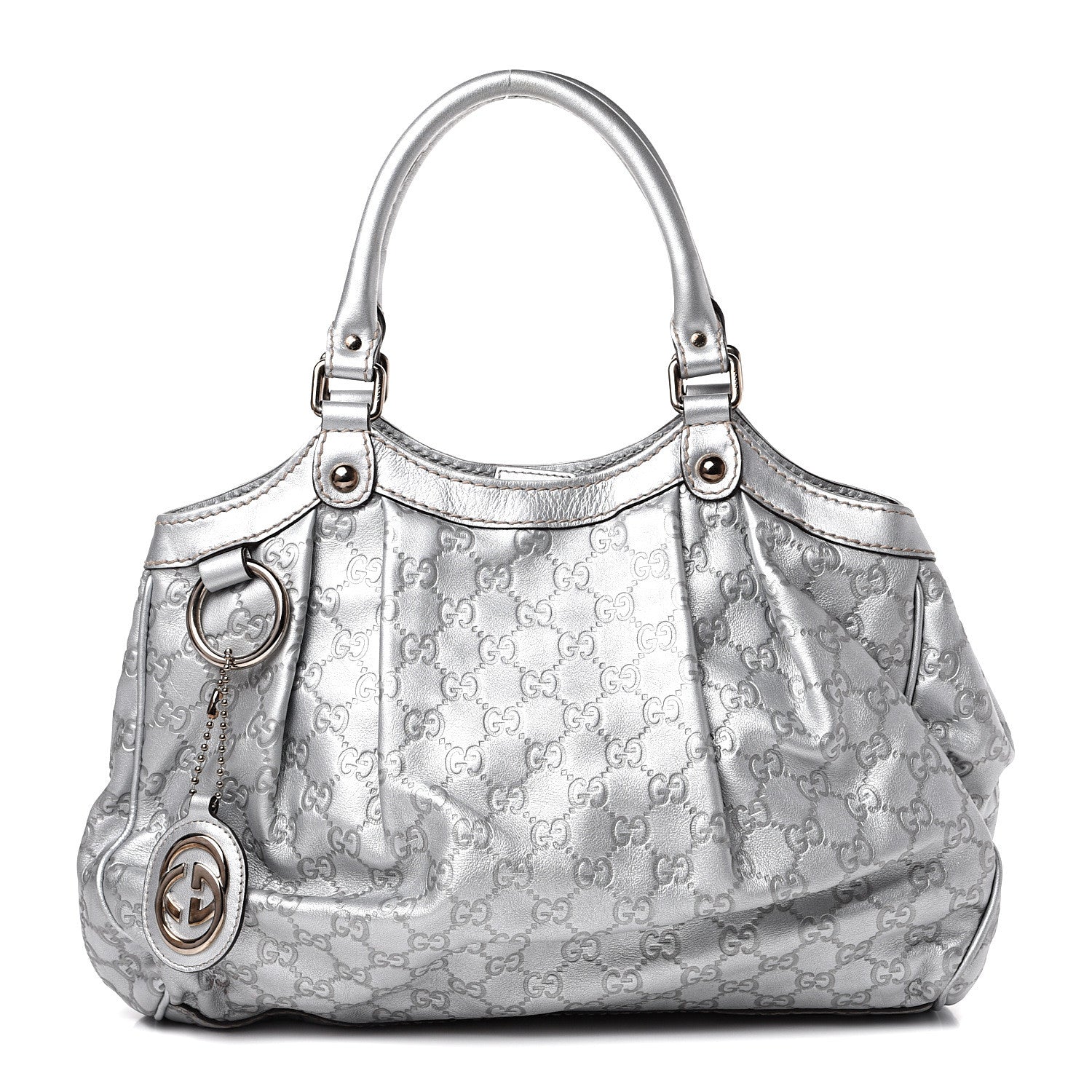Gucci Guccissima Medium Sukey Tote Silver 1 of 11