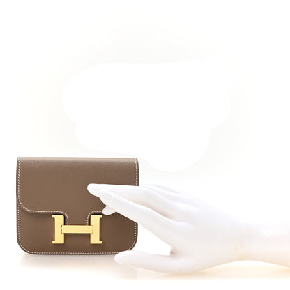 Hermes Evercolor Constance Slim Wallet Etoupe 2 of 9
