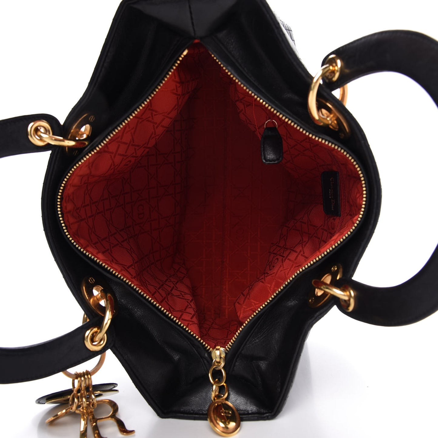Lambskin Cannage Large Lady Dior Black