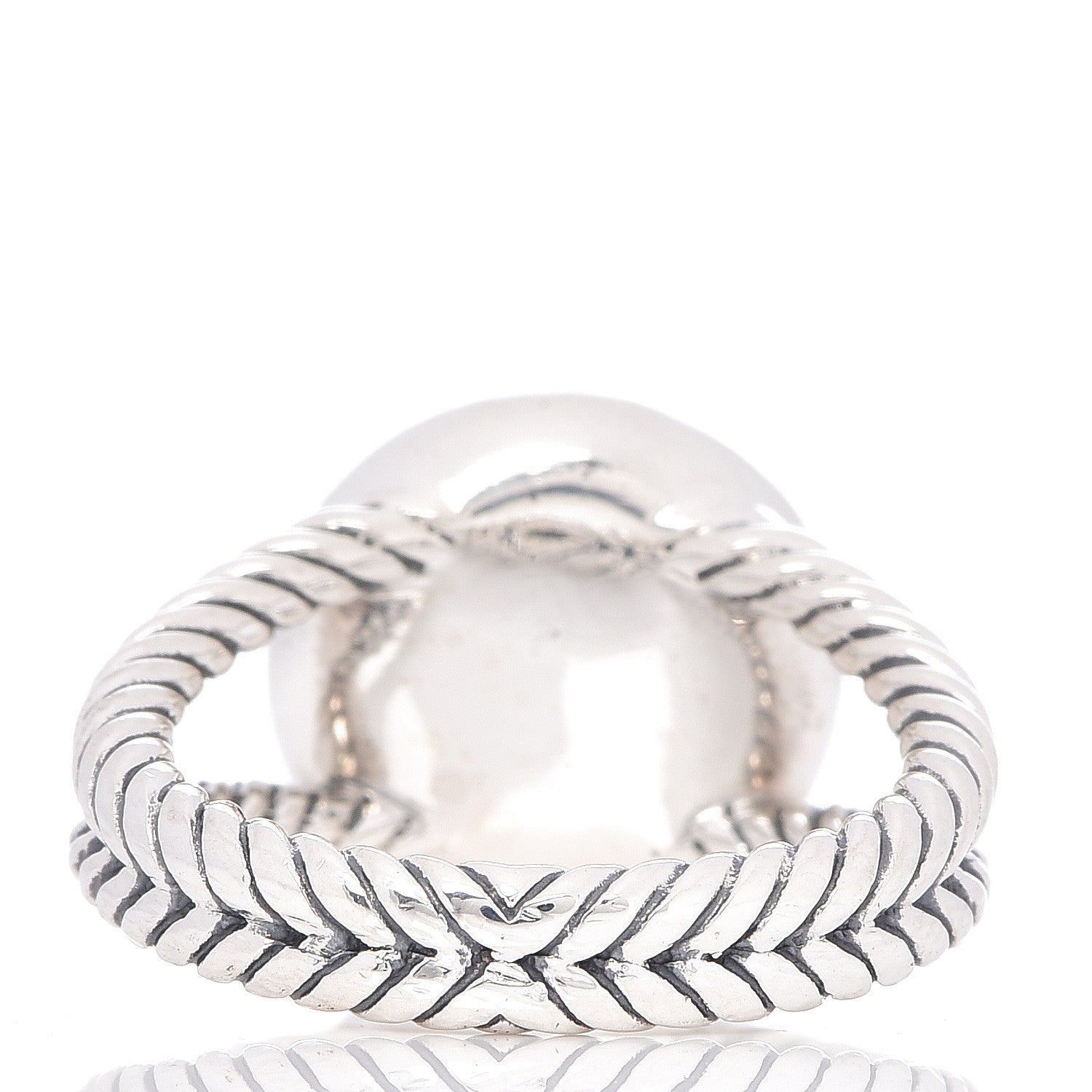 David Yurman Sterling Silver Diamond Pearl 8mm Petite Cerise Ring 51 5.75 4 of 5