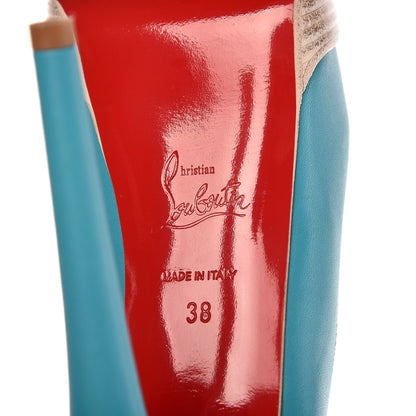 Christian Louboutin Calfskin Palais Royal Trepointe Sling 140 Pumps 38 Riviera Grezzo 6 of 9