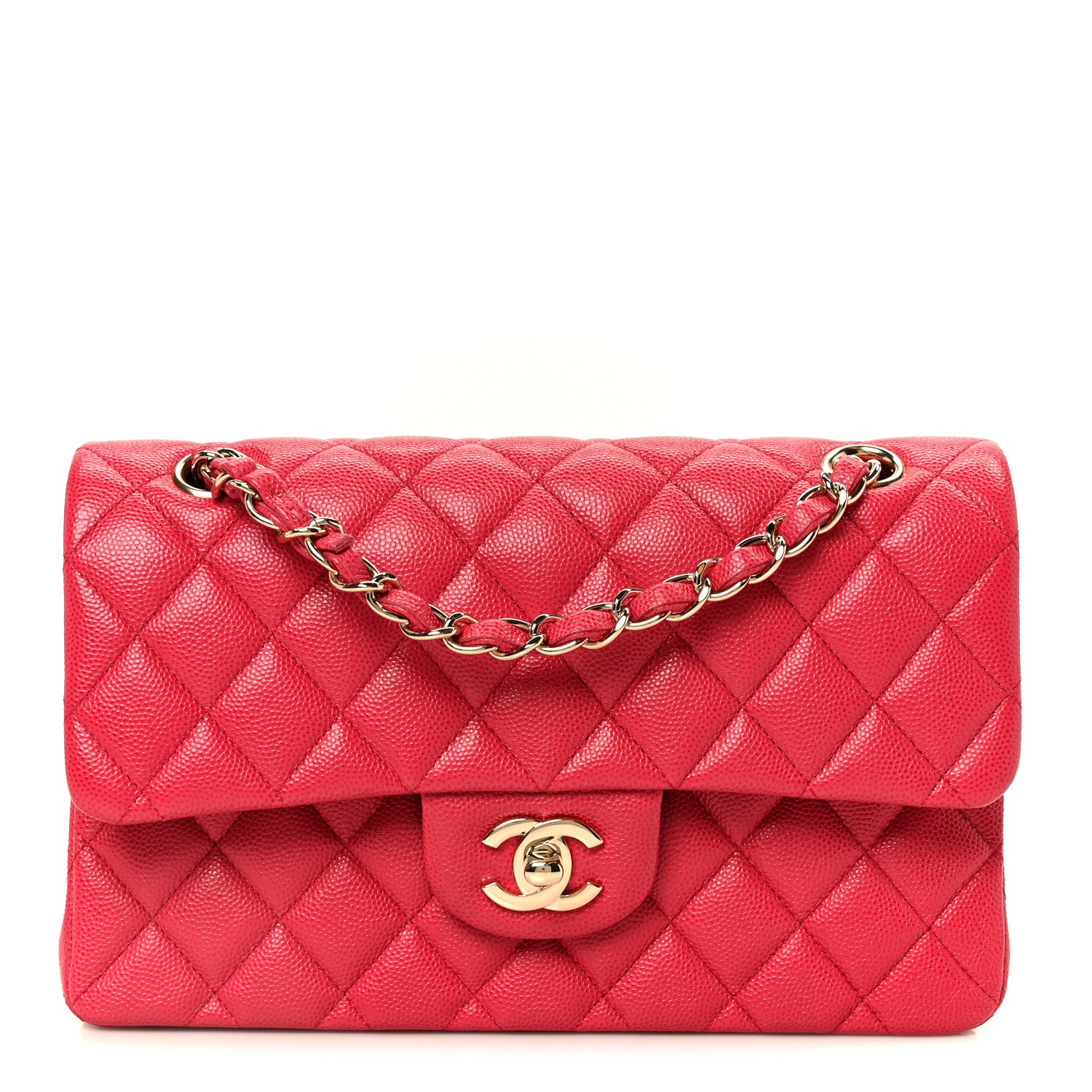 Chanel Caviar Quilted Small Double Flap Dark Pink 1 of 11