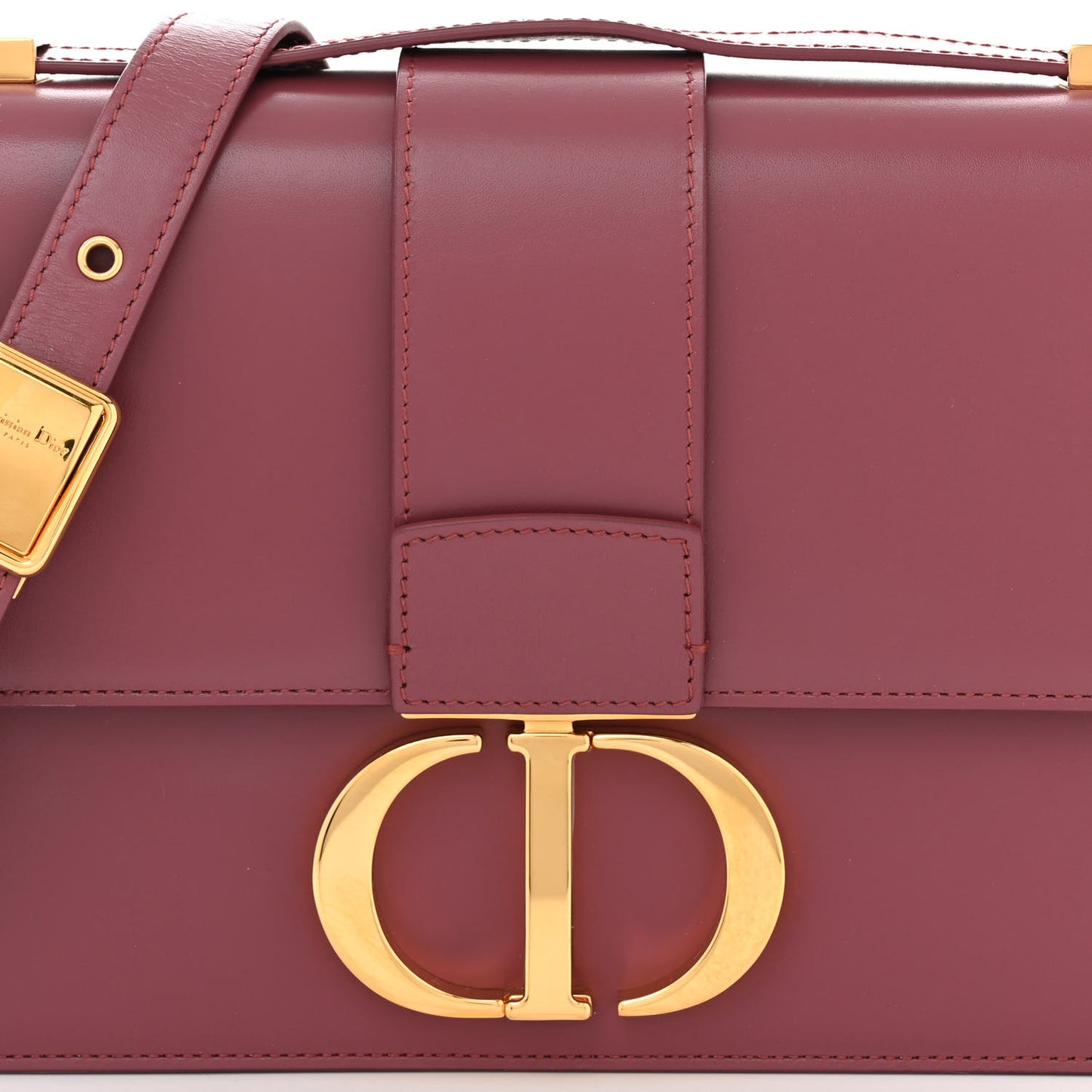 Grained Calfskin 30 Montaigne Flap Bag Dark Pink