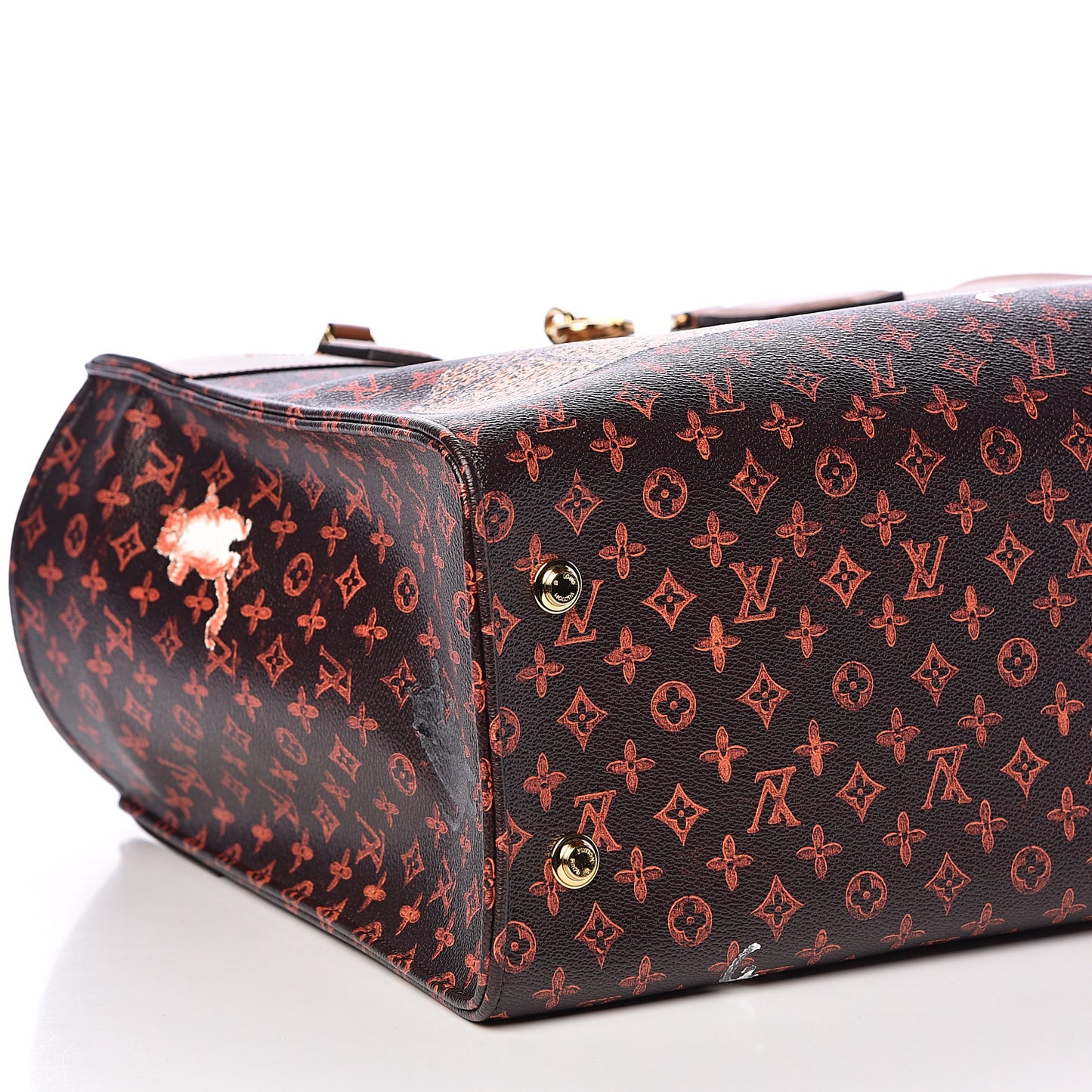 Calfskin Catogram City Steamer Cabas XXL Orange Marron
