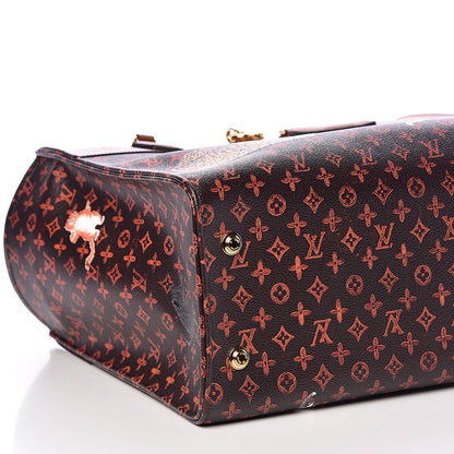 Louis Vuitton Calfskin Catogram City Steamer Cabas XXL Orange Marron 10 of 11