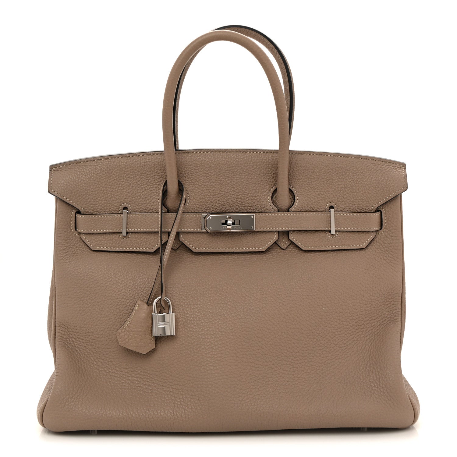 Hermes Togo Horseshoe Birkin 35 Gris Tourterelle Etoupe 1 of 12