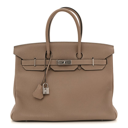Hermes Togo Horseshoe Birkin 35 Gris Tourterelle Etoupe 1 of 12