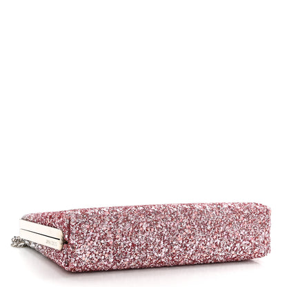 Jimmy Choo Coarse Glitter Celeste Clutch Pink Silver 4 of 9