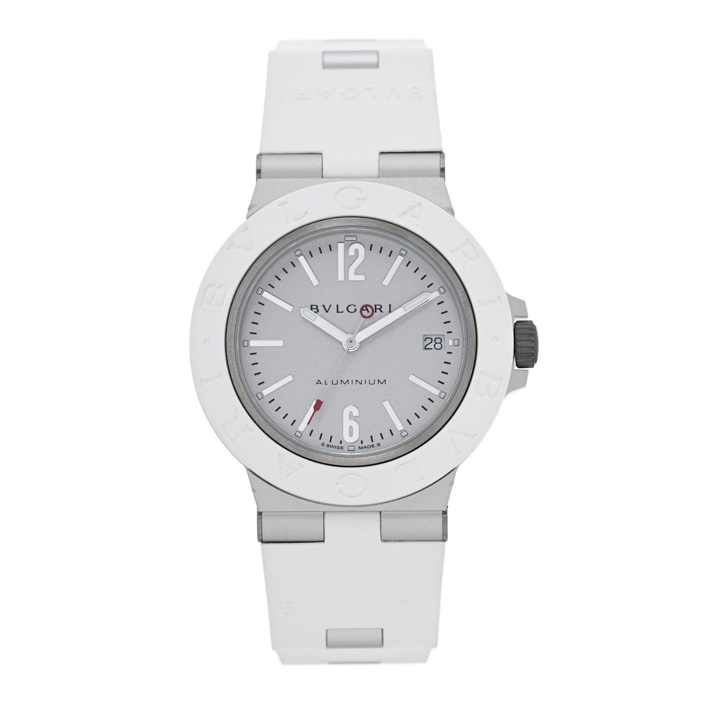 Aluminum Rubber 40mm Diagono Automatic Watch White