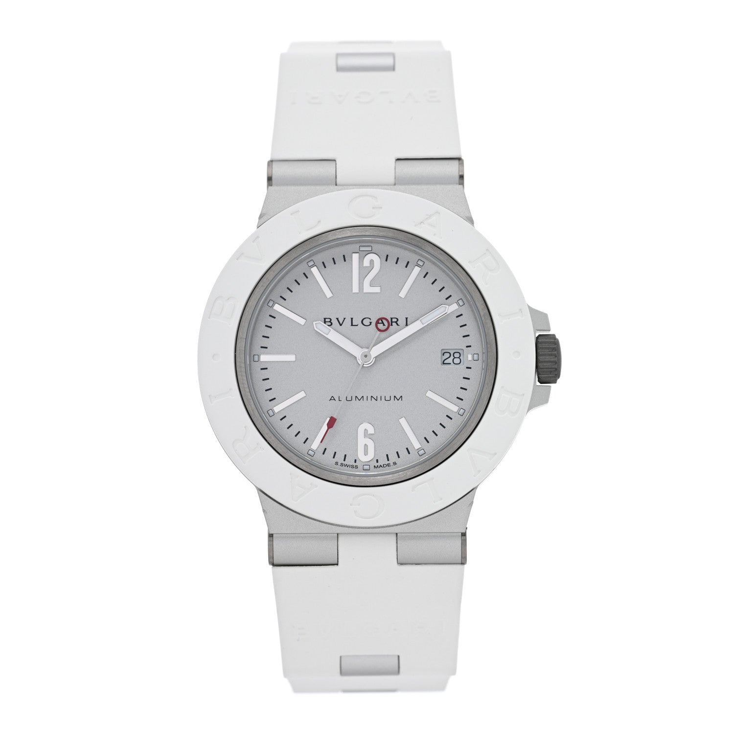 Bulgari Aluminum Rubber 40mm Diagono Automatic Watch White 1 of 6