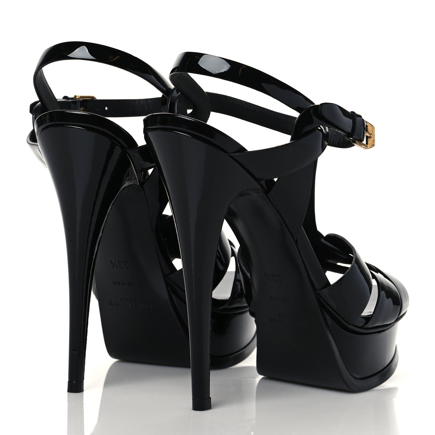 Patent Tribute 105 Platform Sandals 38.5 Black