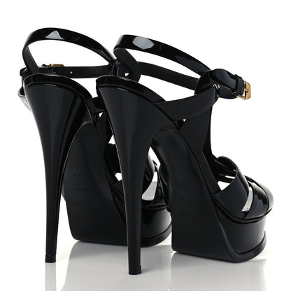 Saint Laurent Patent Tribute 105 Platform Sandals 38.5 Black 4 of 10