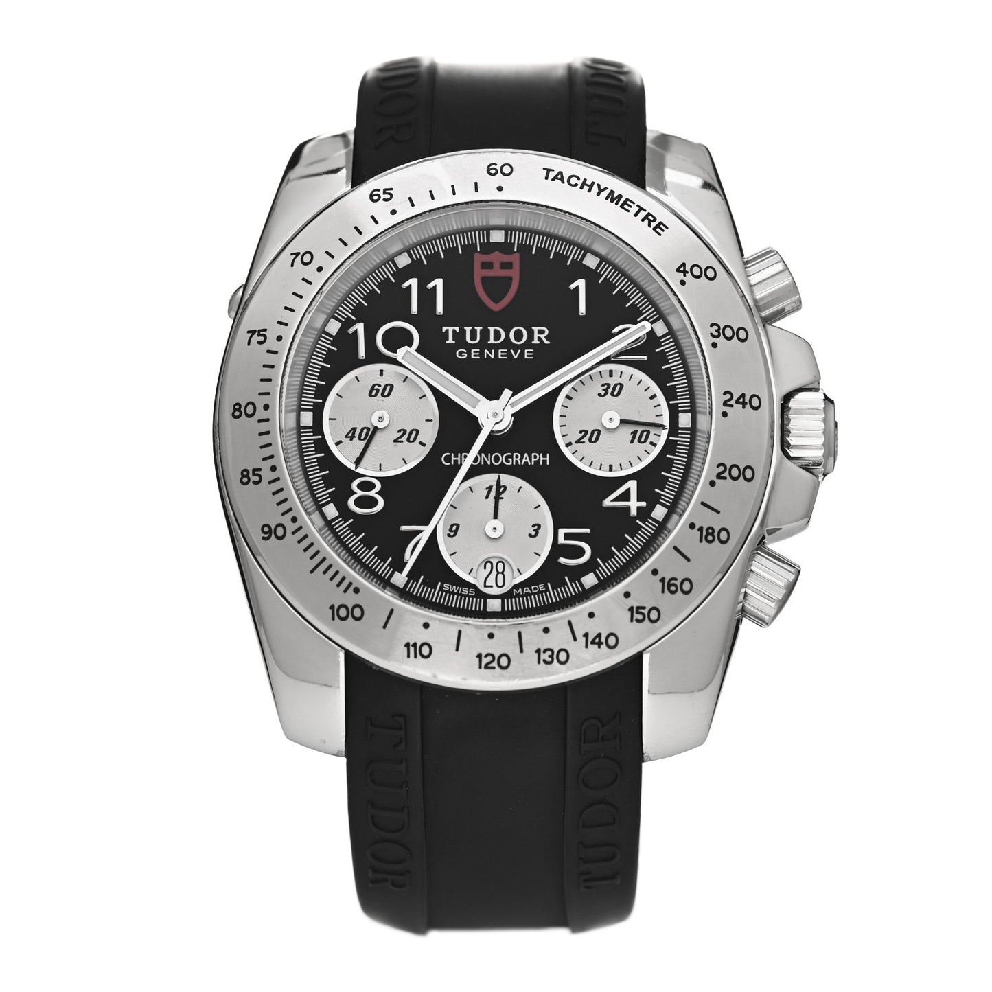 Stainless Steel Rubber 41mm Sports Chronograph Automatic Watch Black 20300