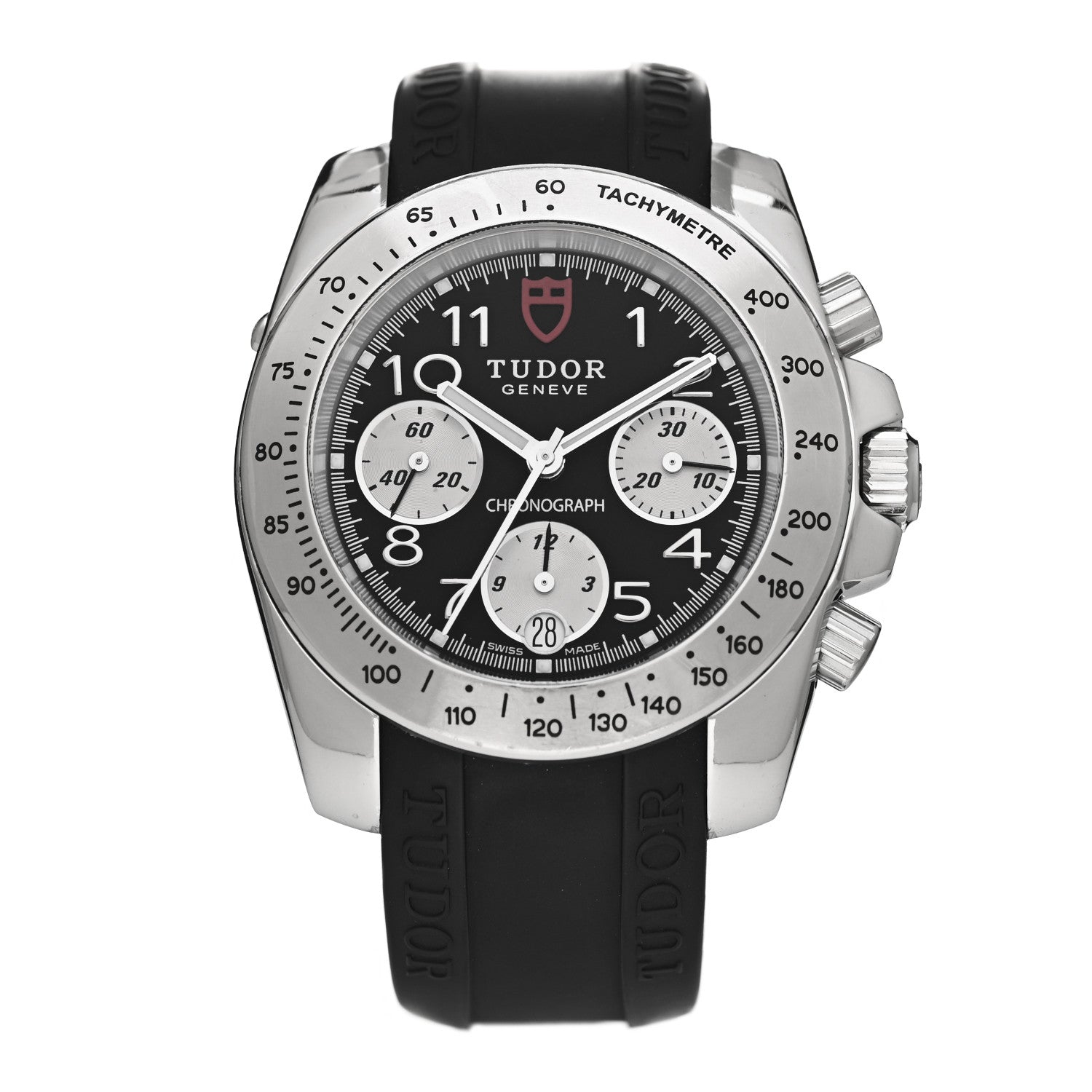 TUDOR Stainless Steel Rubber 41mm Sports Chronograph Automatic Watch Black 20300 1 of 4