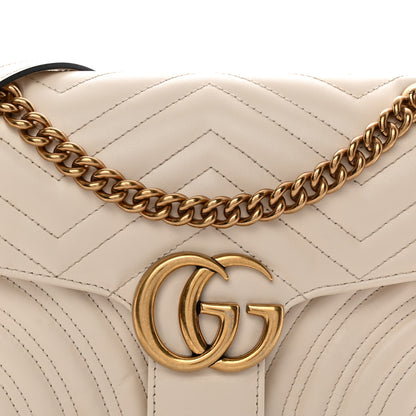 Gucci Calfskin Matelasse Small GG Marmont Shoulder Bag White 8 of 12