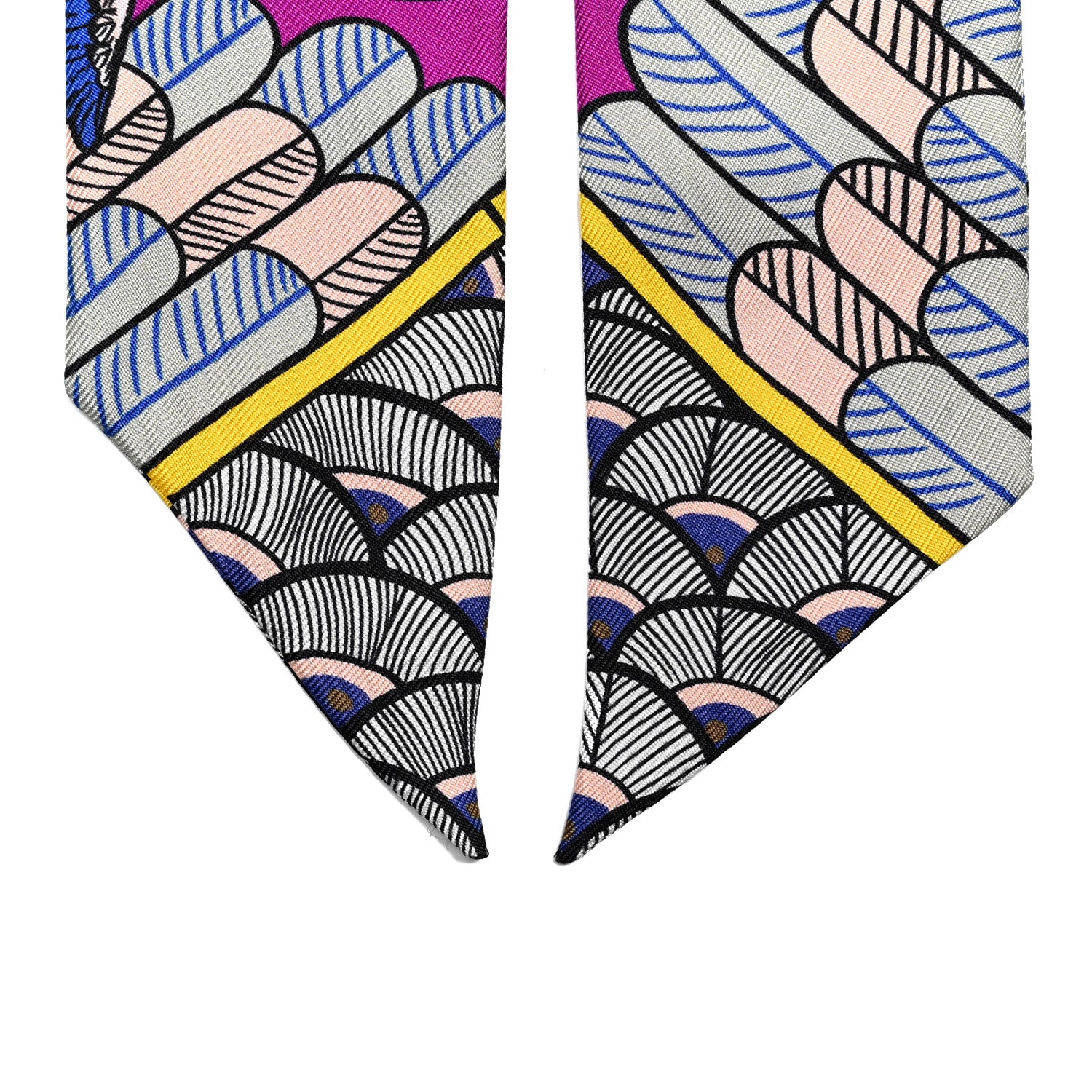 Hermes Silk Tree Of Song Twilly Fuchsia Bleu Rouge 4 of 4