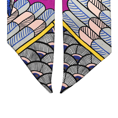 Hermes Silk Tree Of Song Twilly Fuchsia Bleu Rouge 4 of 4