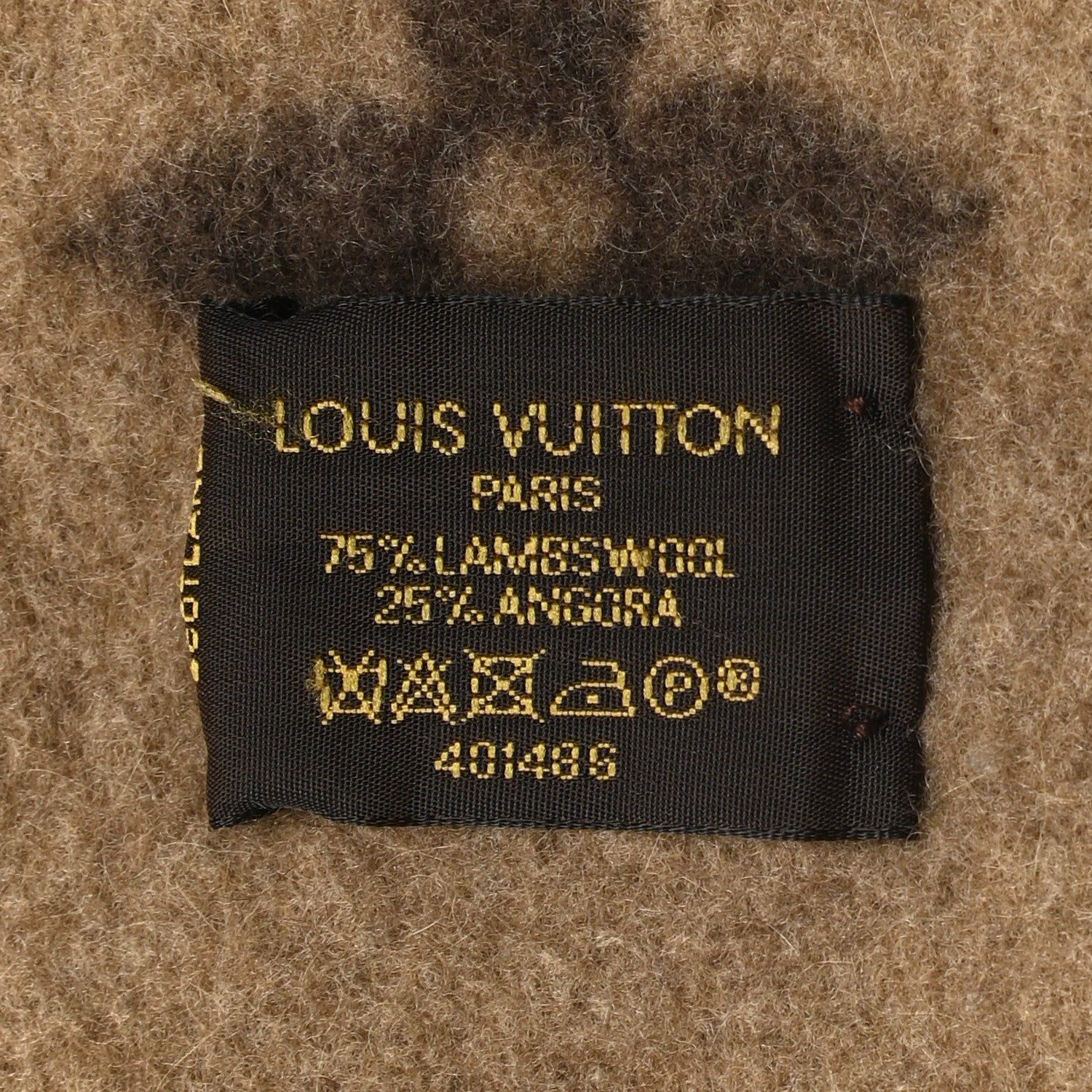Louis Vuitton Wool Cashmere Monogram Blanket Marron 3 of 5