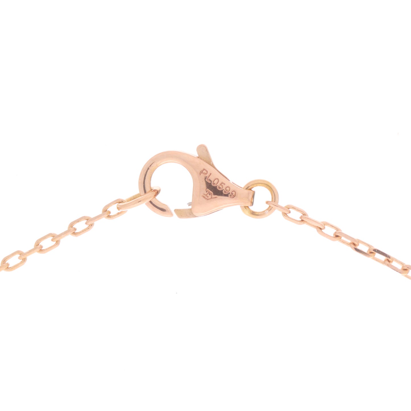 18K Pink Gold Diamond Pink Mother Of Pearl Tortue Pendant Necklace