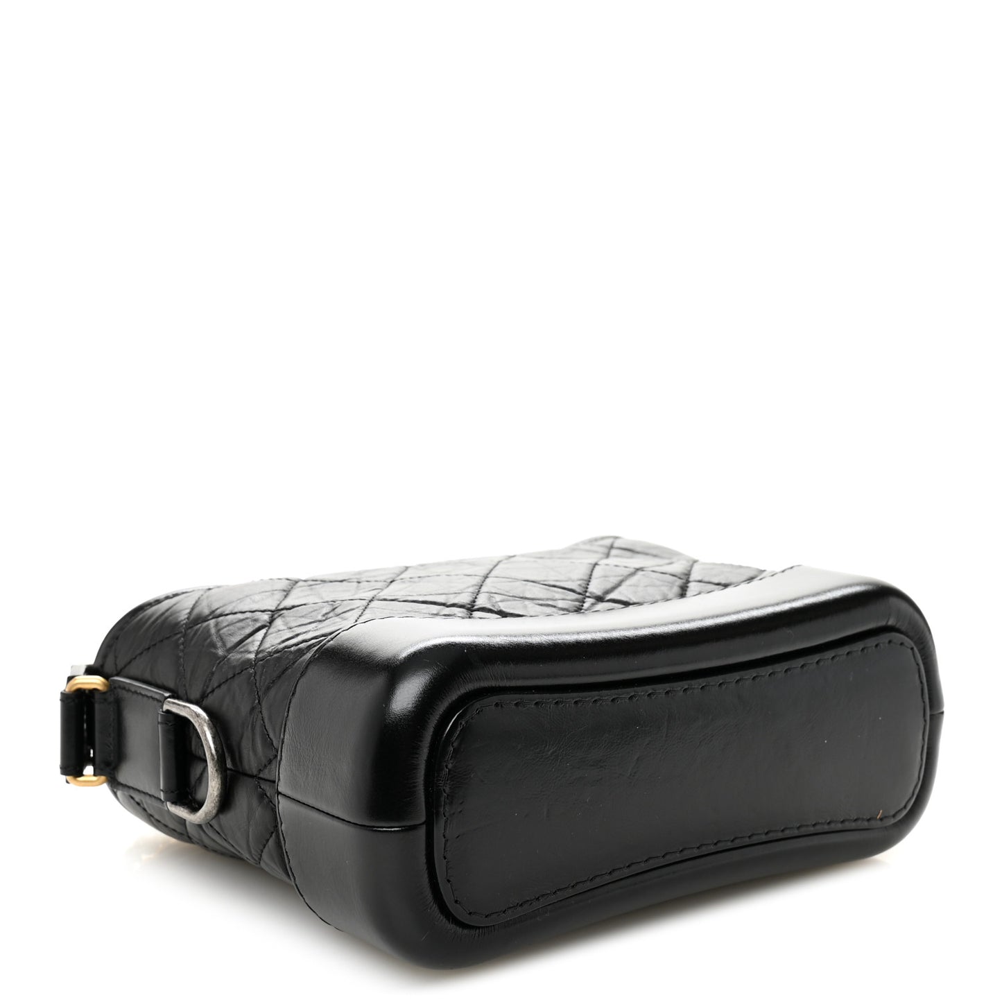 Aged Calfskin Quilted Small Gabrielle Hobo Black