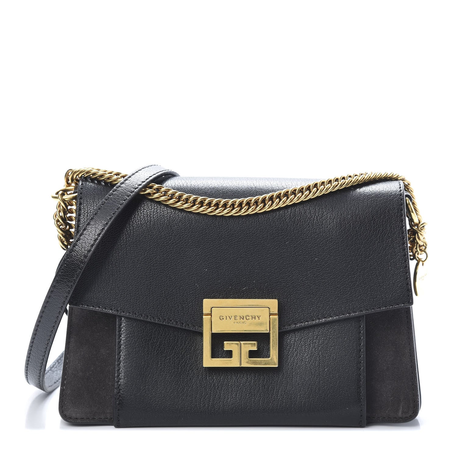 Givenchy Goatskin Suede Small GV3 Shoulder Bag Black 1 of 11