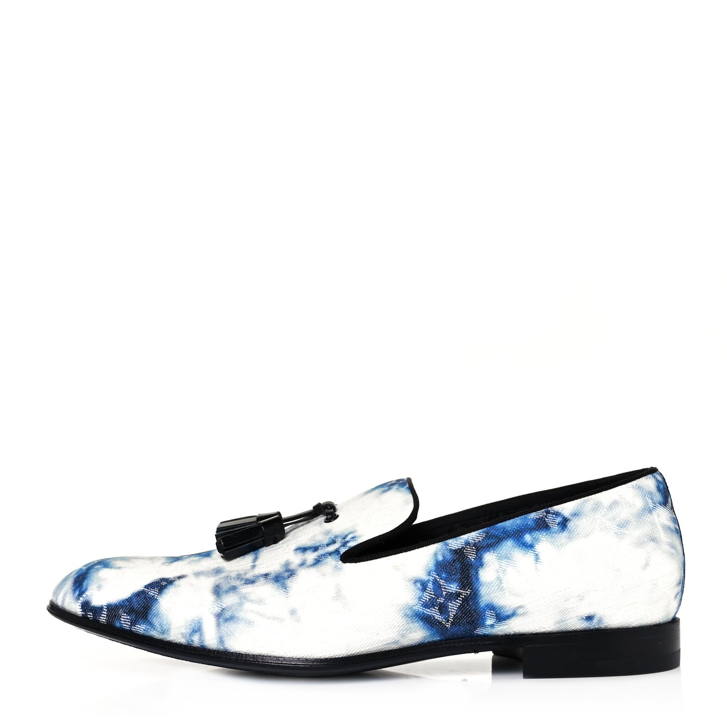 Monogram Denim Tie Dye Mens Auteuil Slippers 7.5 Navy Blue