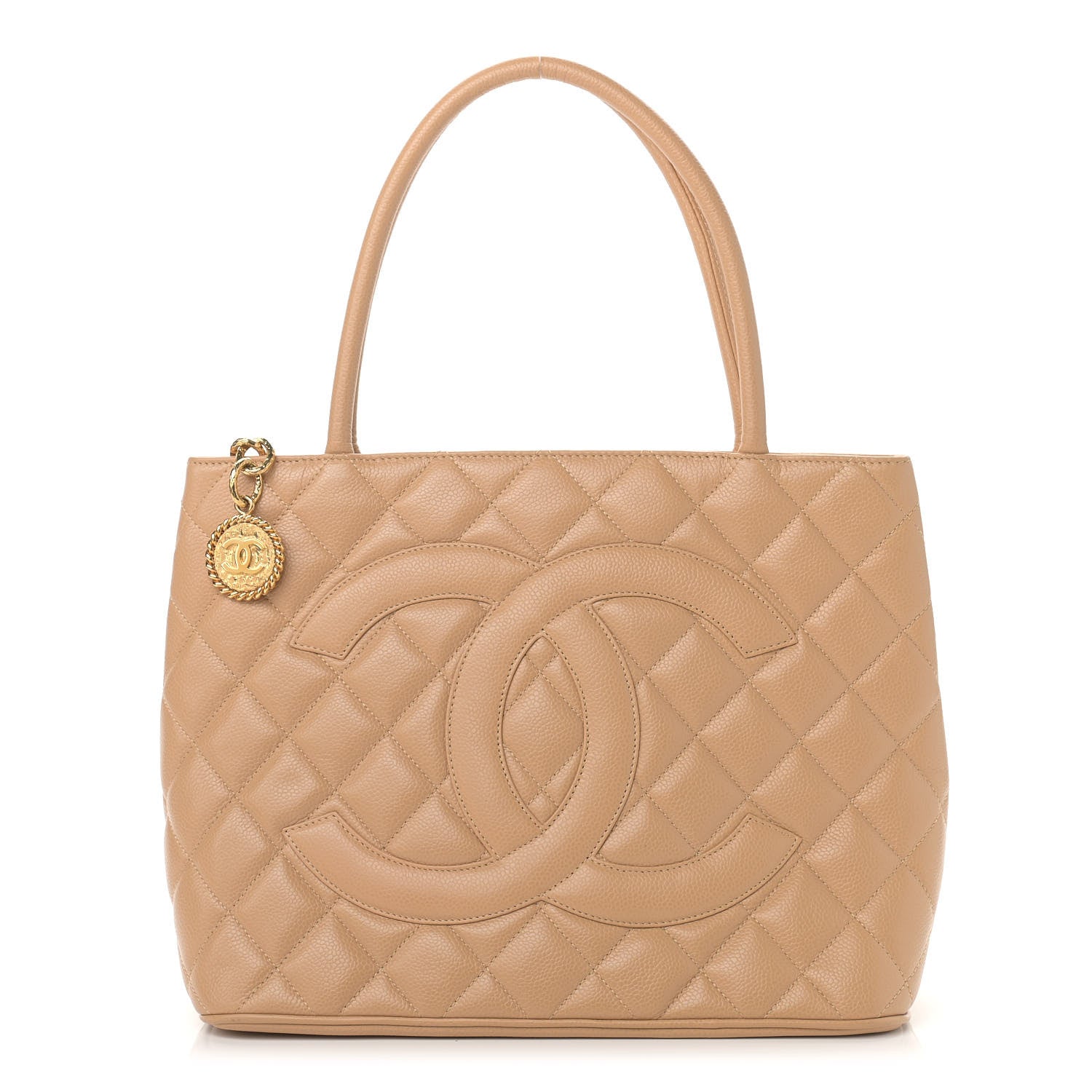 Chanel Caviar Quilted Medallion Tote Beige 1 of 9