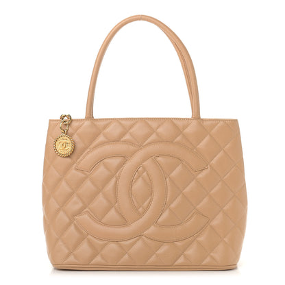 Chanel Caviar Quilted Medallion Tote Beige 1 of 9