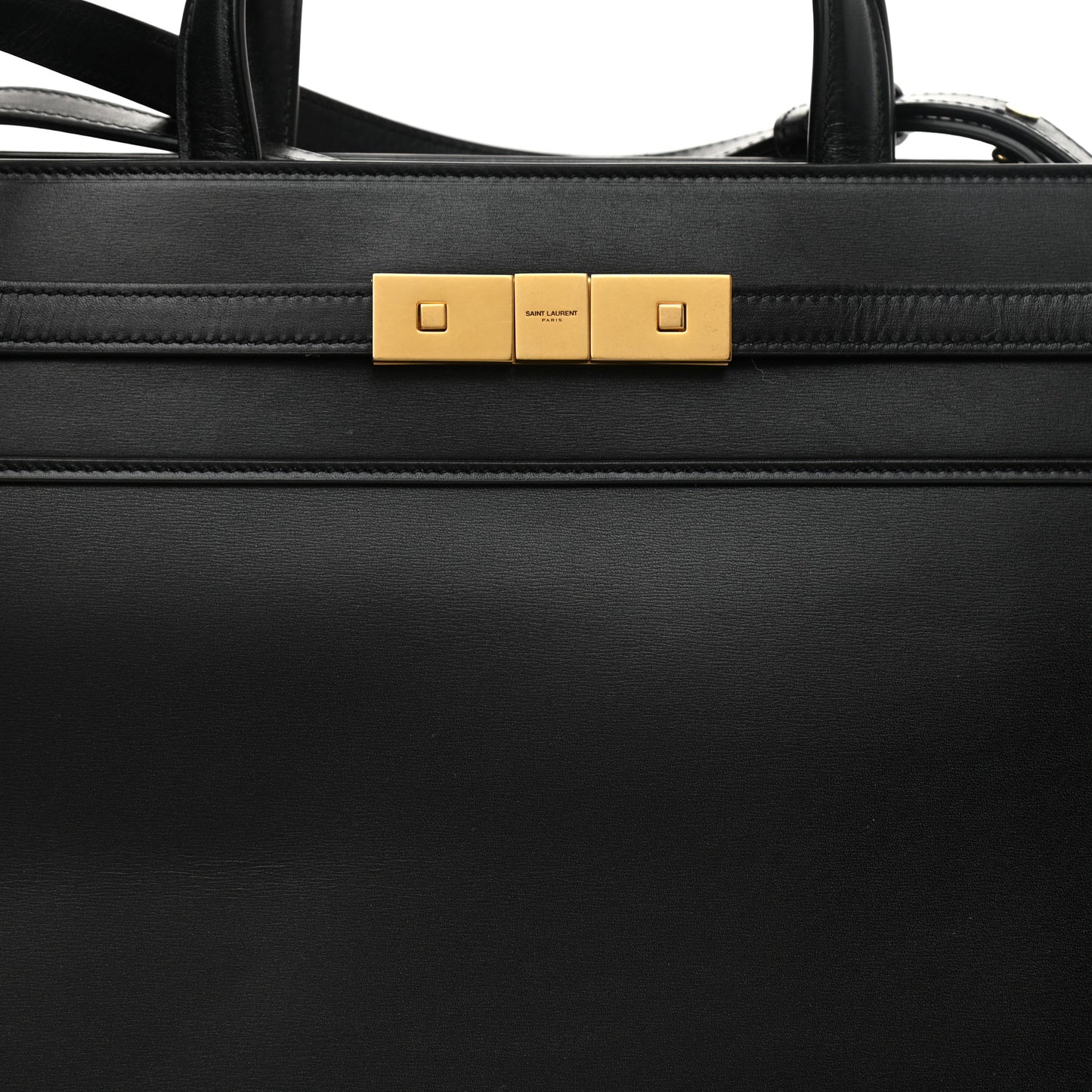 Calfskin Small Manhattan Shopper Tote Black