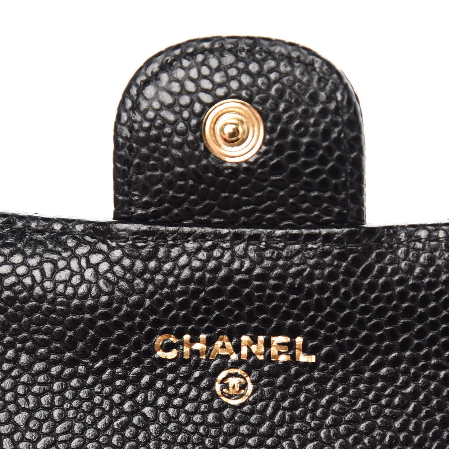 Caviar Quilted Large Gusset Flap Wallet Black