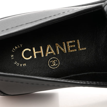Chanel Lambskin Quilted CC Turnlock Loafers 38 Black 9 of 10