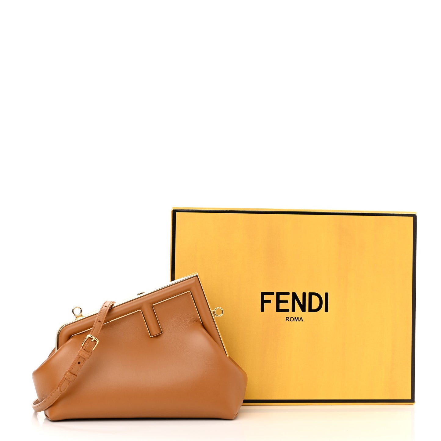 Shiny Nappa Small Fendi First Caramello