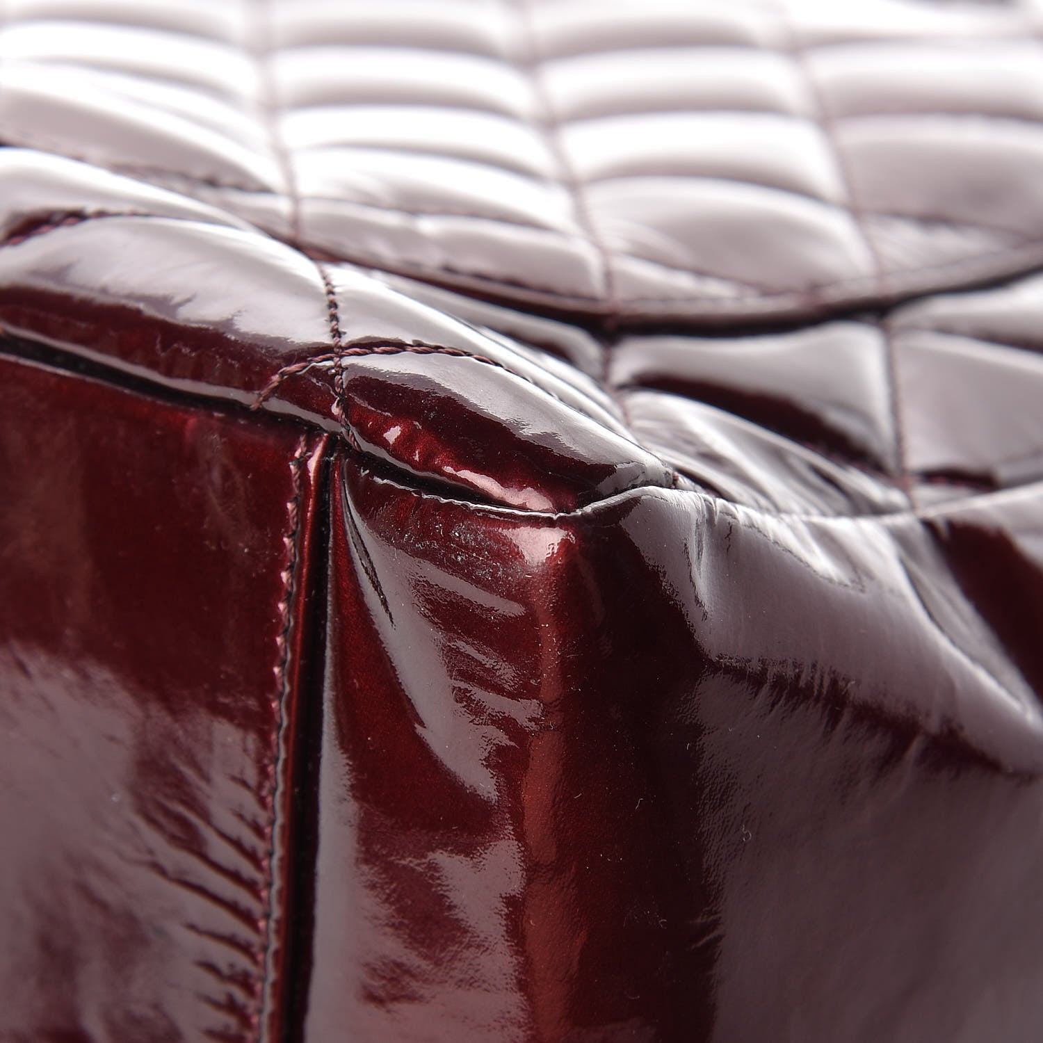 Chanel Patent Quilted Grand Shopping Tote GST Dark Bordeaux 11 of 16