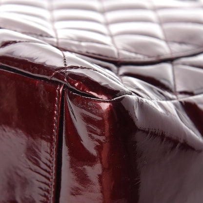 Chanel Patent Quilted Grand Shopping Tote GST Dark Bordeaux 11 of 16