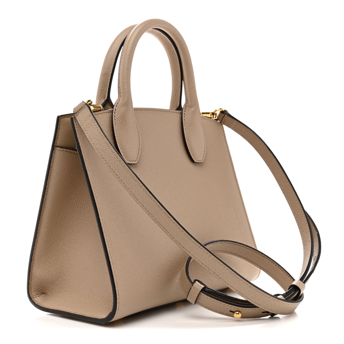 Hammered Calfskin Small The Studio Box Bag Daino