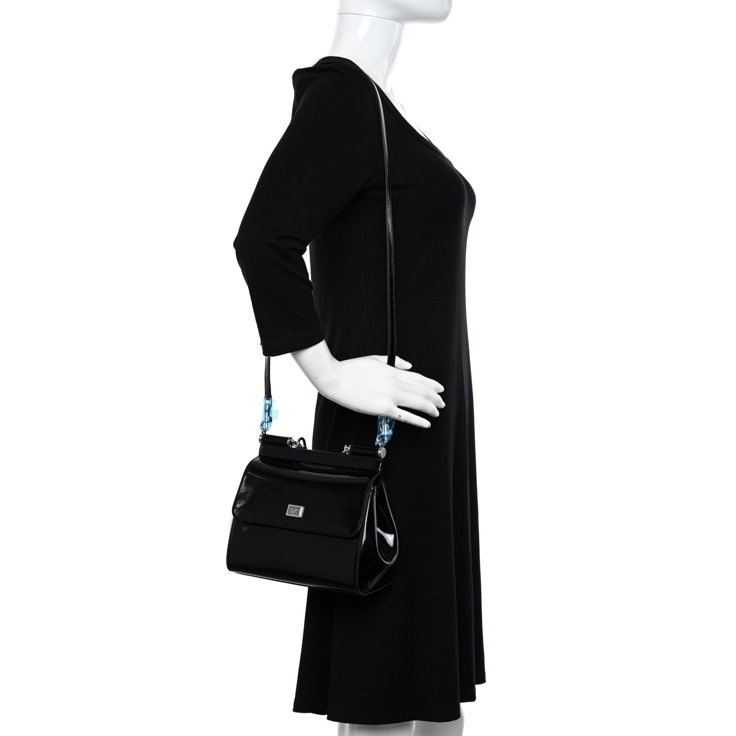 Dolce & Gabbana Patent Small Miss Sicily Satchel Black 2 of 9