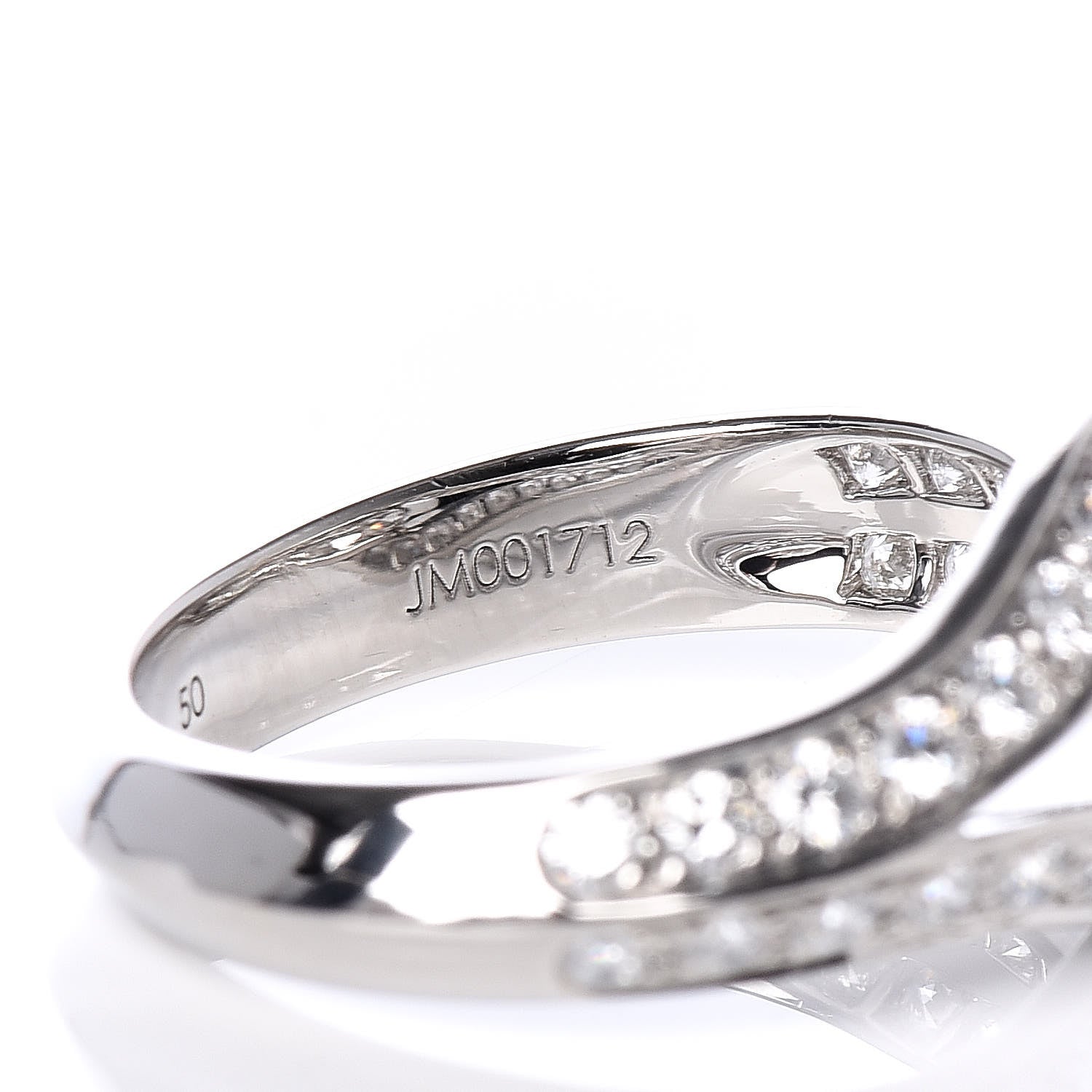 Van Cleef & Arpels Platinum Diamond .30ct Couture Solitaire Ring 50/5.25 10 of 17