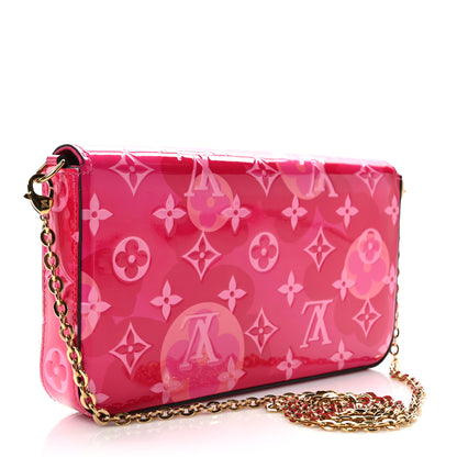 Louis Vuitton Vernis Valentine Pochette Felicie Chain Wallet Fuchsia 4 of 10