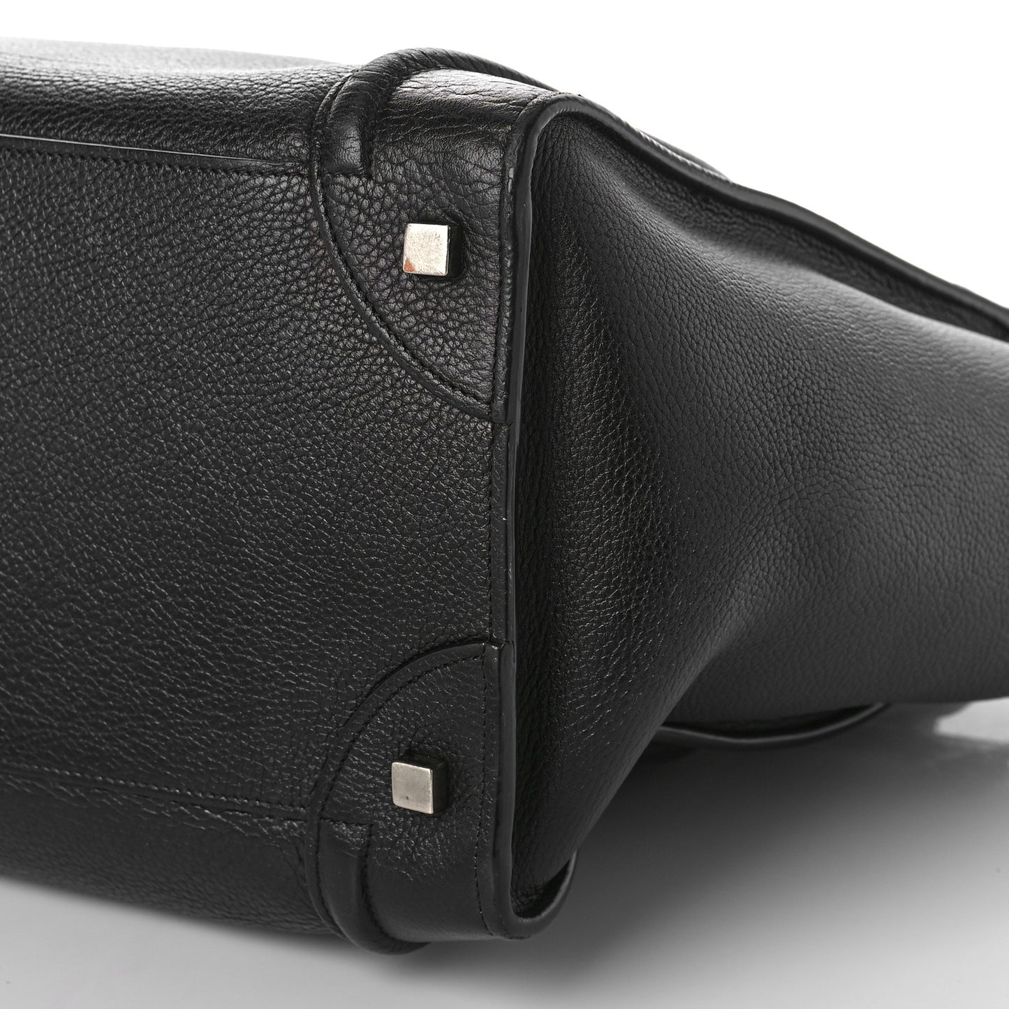 Drummed Calfskin Mini Luggage Black