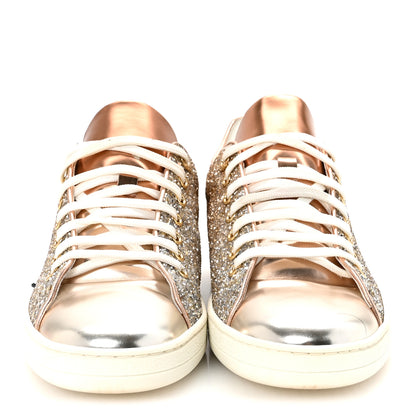 Louis Vuitton Metallic Glitter Frontrow Sneakers 37 Rose Gold 3 of 9