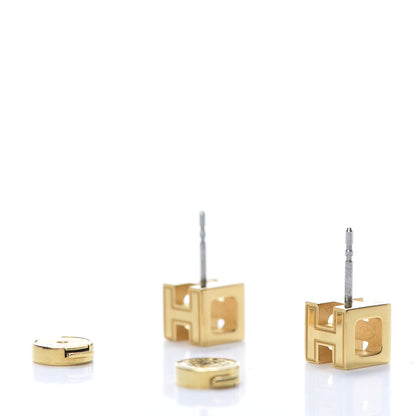 Hermes Gold Lacquered Cage d'H Earrings Rouge H 3 of 5