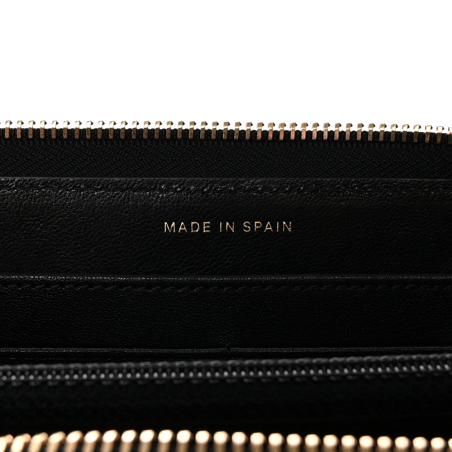 Sheepskin Chevron Quilted Mademoiselle Vintage Zip Around Wallet Black